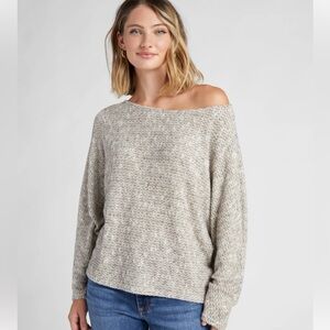 Sadie And Sage Billie OTS Dolman Sleeve Knit Top in “Oatmeal” Size Medium